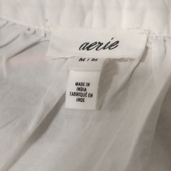 Aerie White Lace-Trim Blouse 100% Cotton Size M - Picture 9 of 11